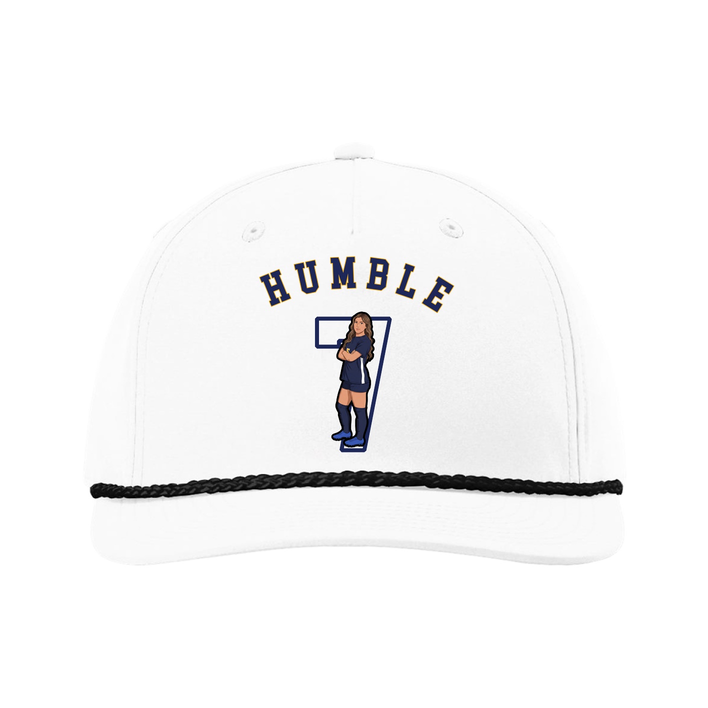 Five-Panel Classic Rope Cap — Shirsey Arch in White