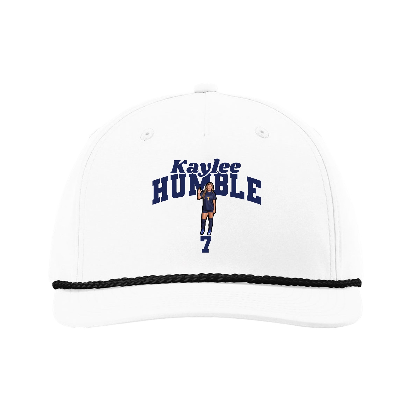 Five-Panel Classic Rope Cap — Signature Arch in White
