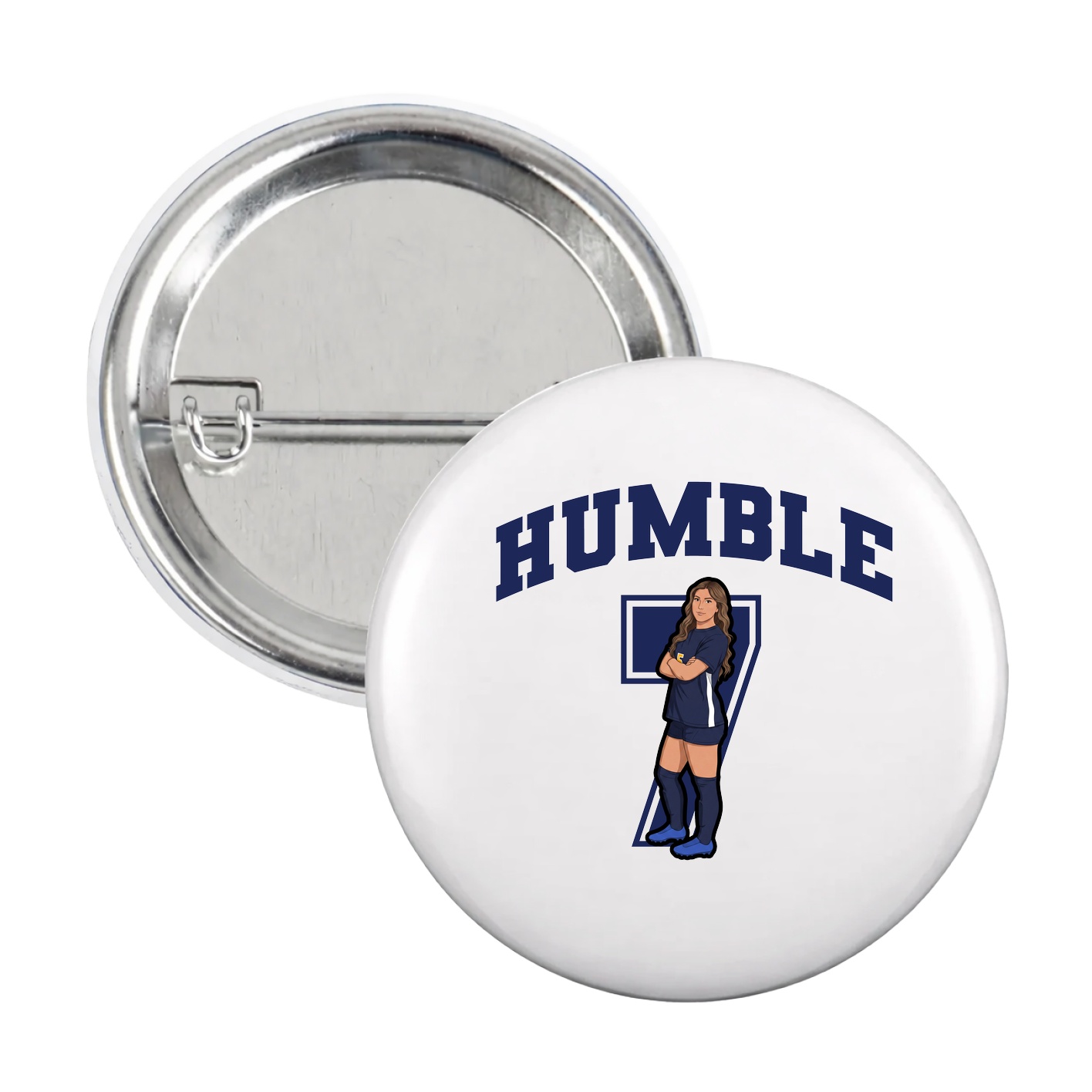Game Day Button — Number in White