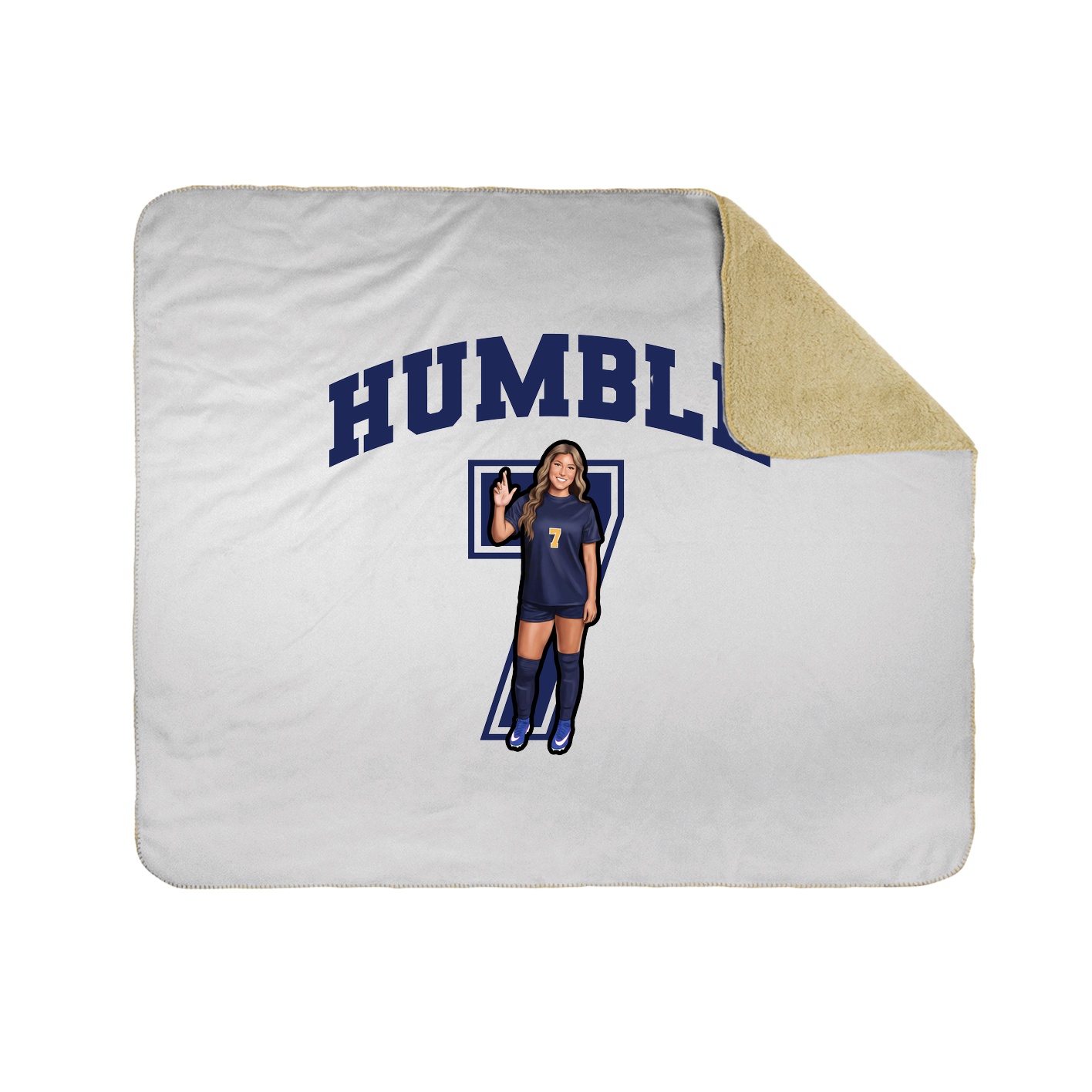 Throw Blanket — Number in White