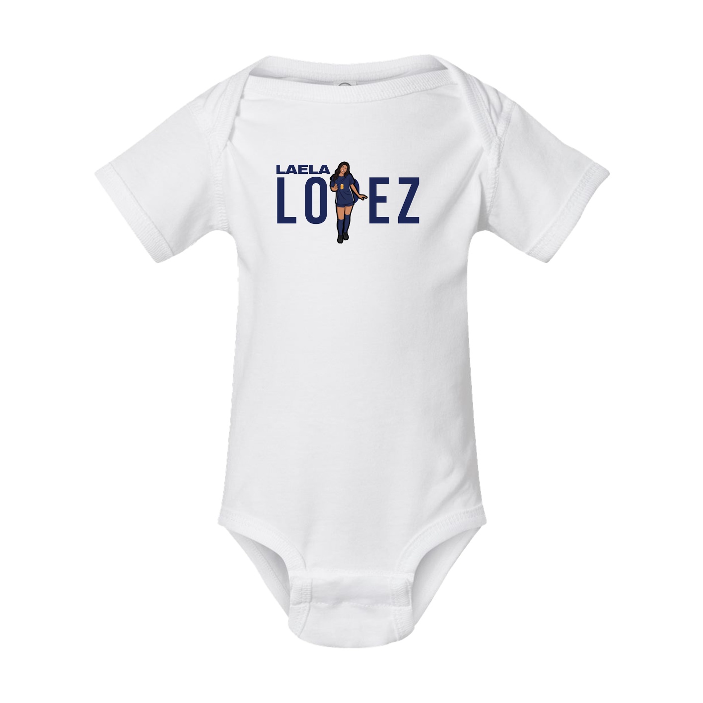 Baby Onesie — Player Name in White