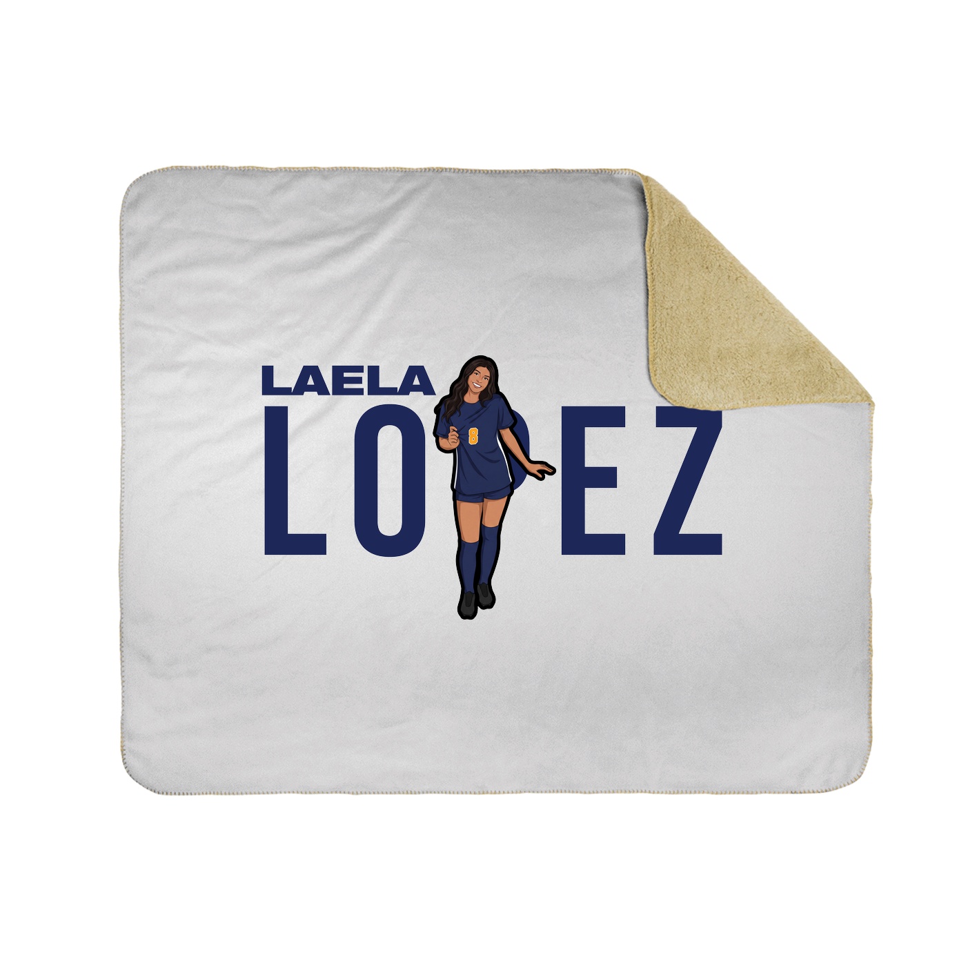 Throw Blanket — Player Name in White