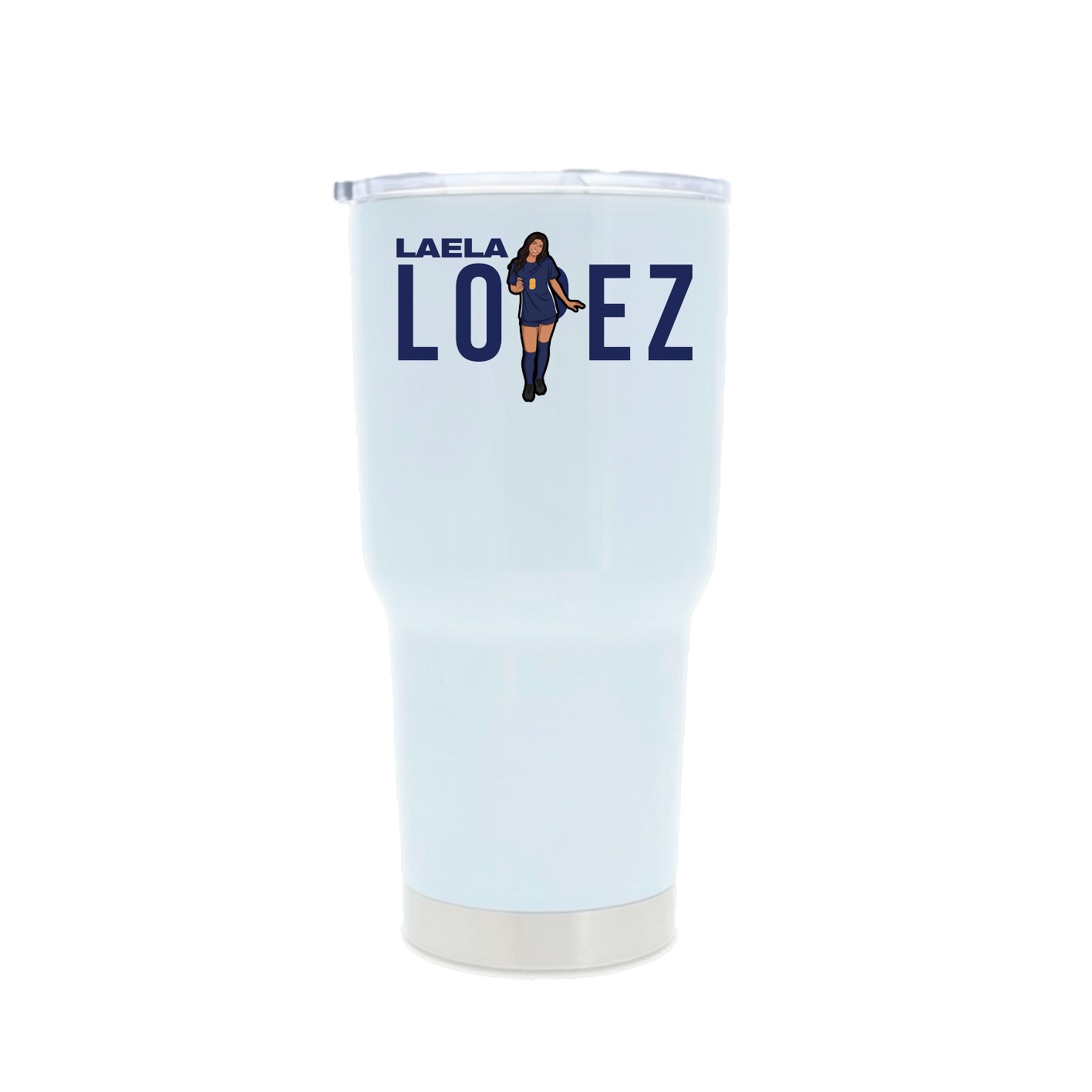 30oz Stainless Steel Tumbler — Player Name in White