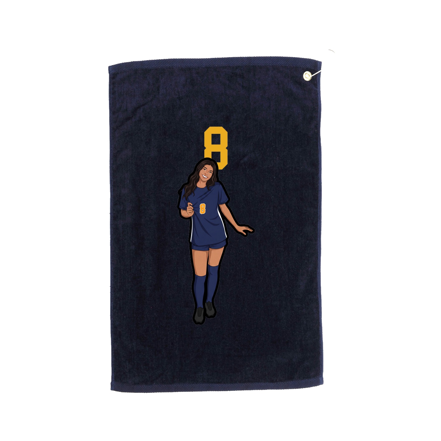 Golf Towel — Number Top in Navy
