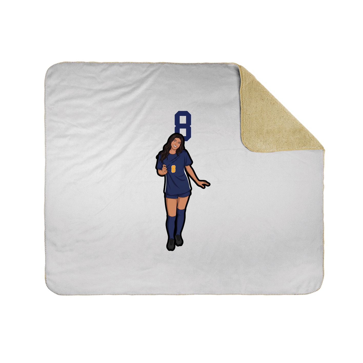 Throw Blanket — Number Top in White
