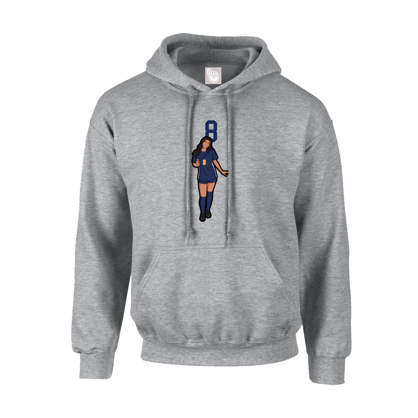 Youth Hoodie — Number Top in Grey