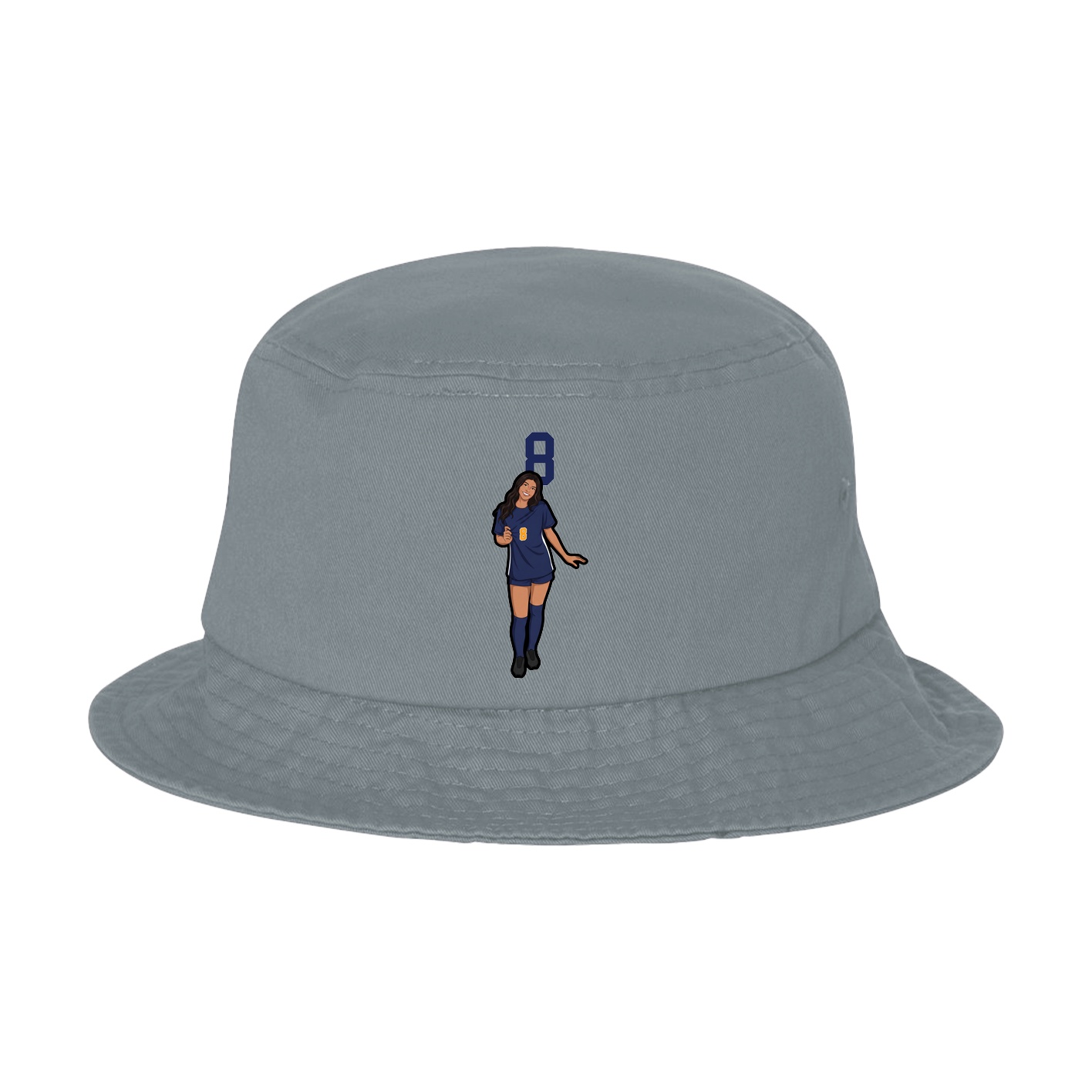 Bucket Cap — Number Top in Grey