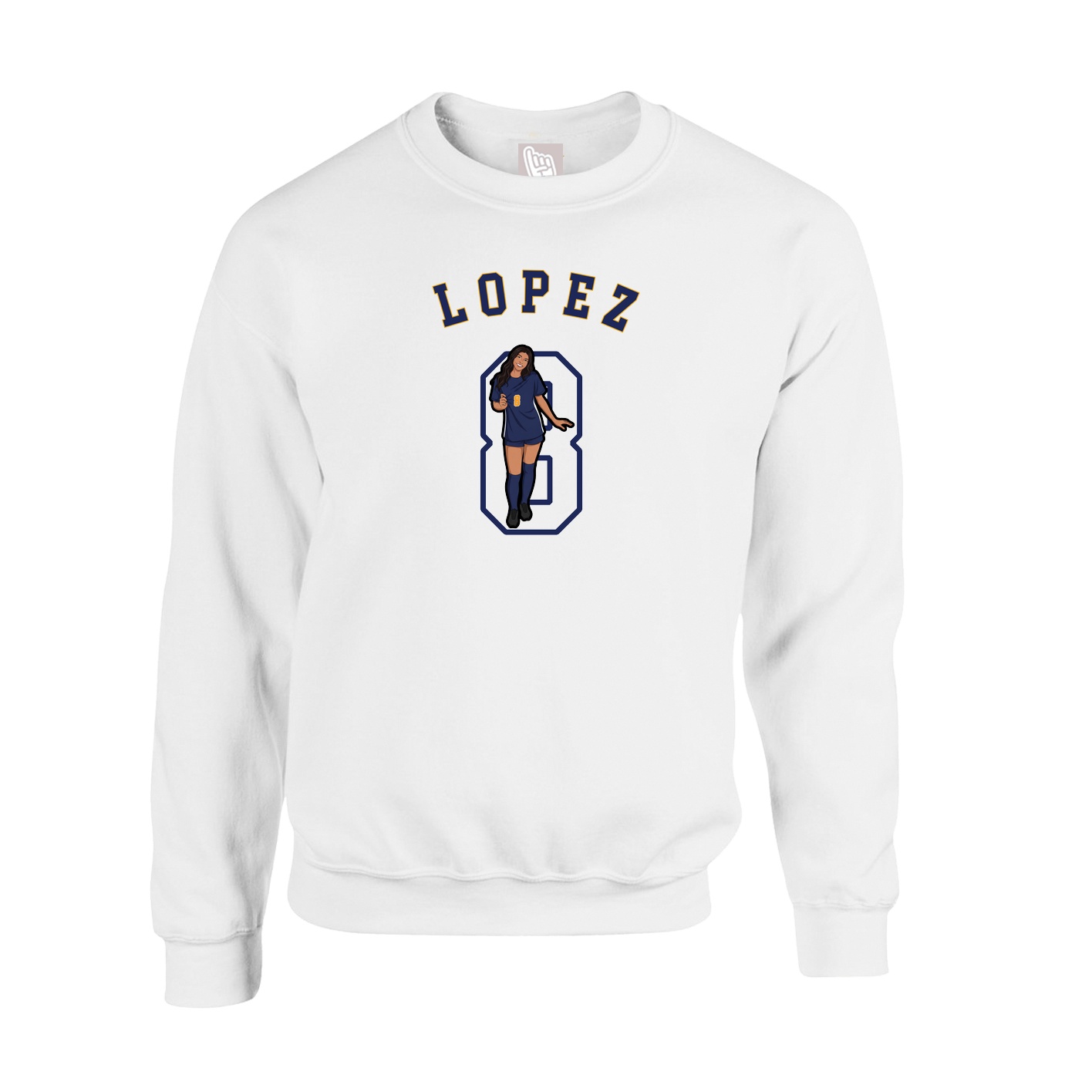 Fleece Crew — Shirsey Arch in White