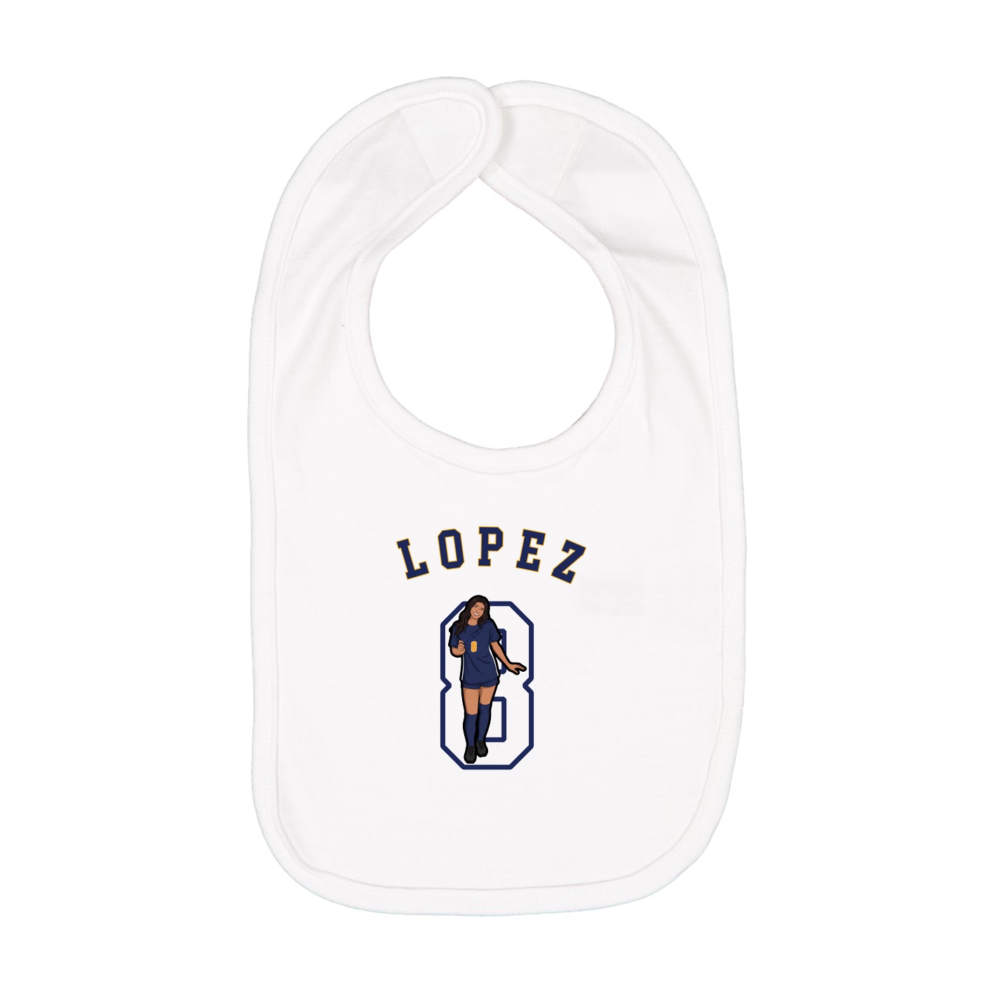 Infant Bib — Shirsey Arch in White