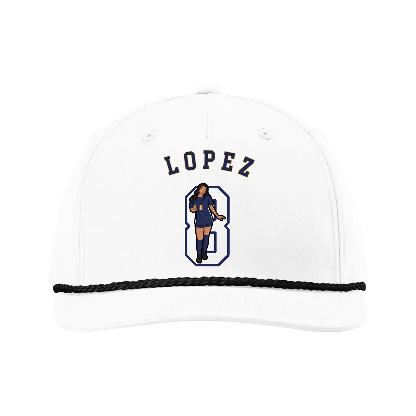 Five-Panel Classic Rope Cap — Shirsey Arch in White