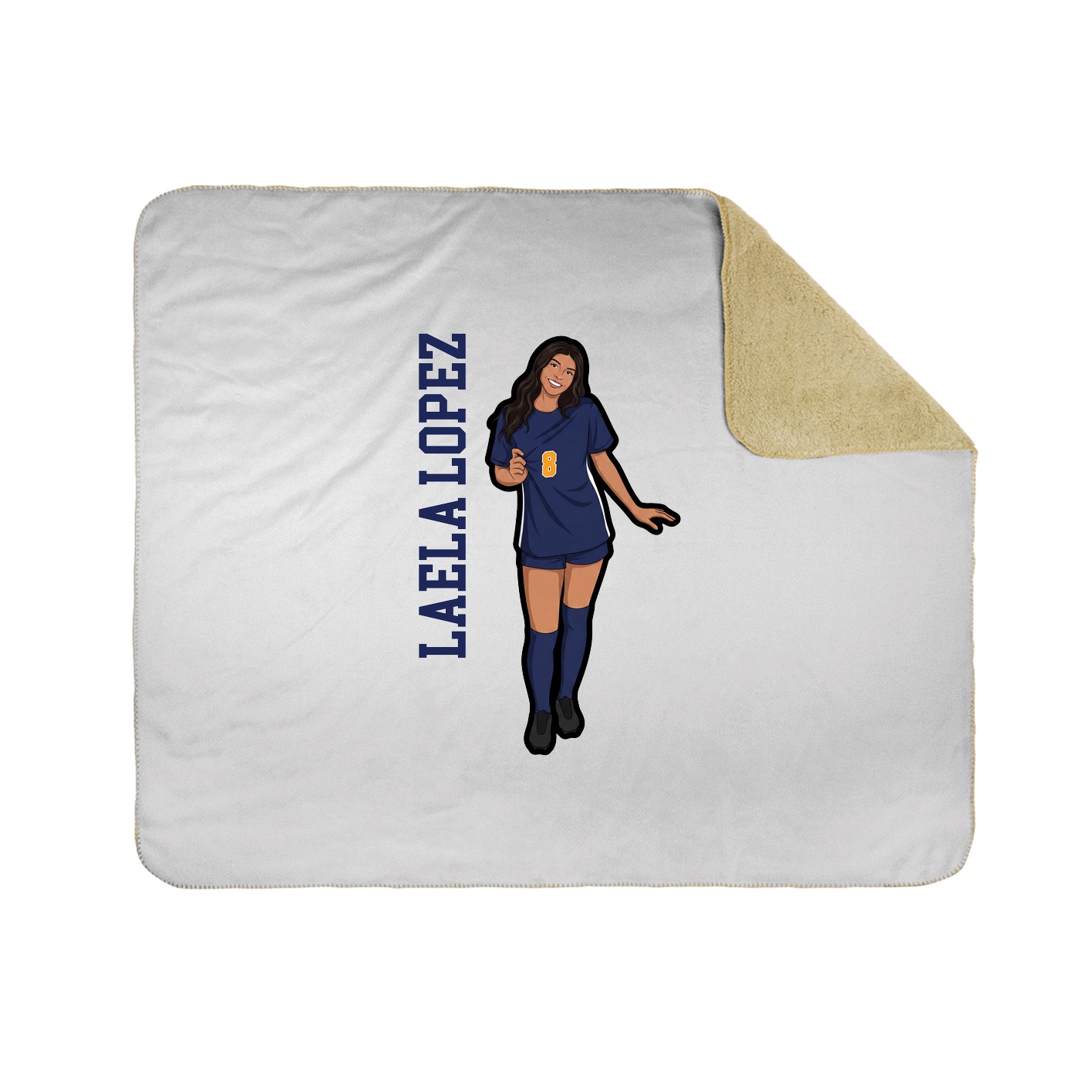 Throw Blanket — Name Vertical in White