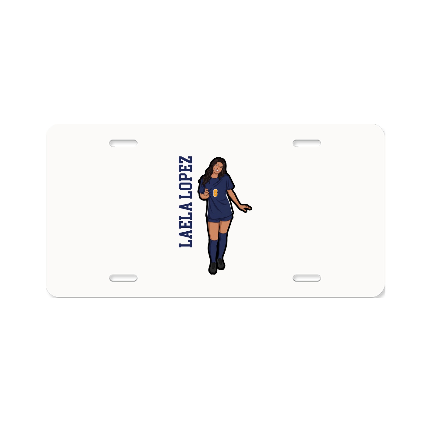 License Plate — Name Vertical in Classic