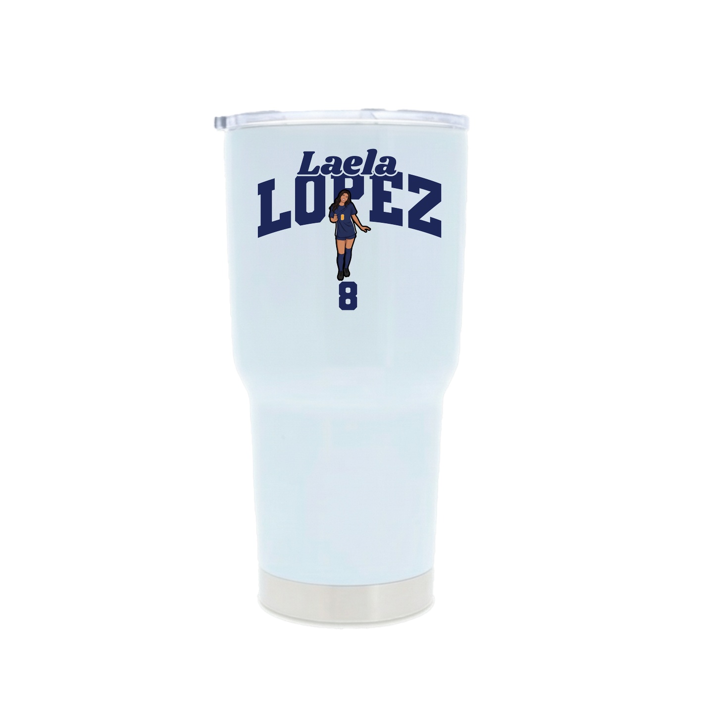 30oz Stainless Steel Tumbler — Signature Arch in White