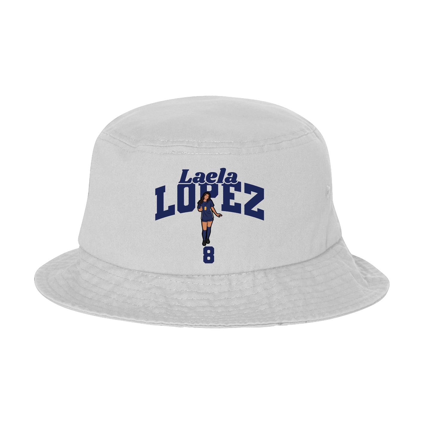 Bucket Cap — Signature Arch in White