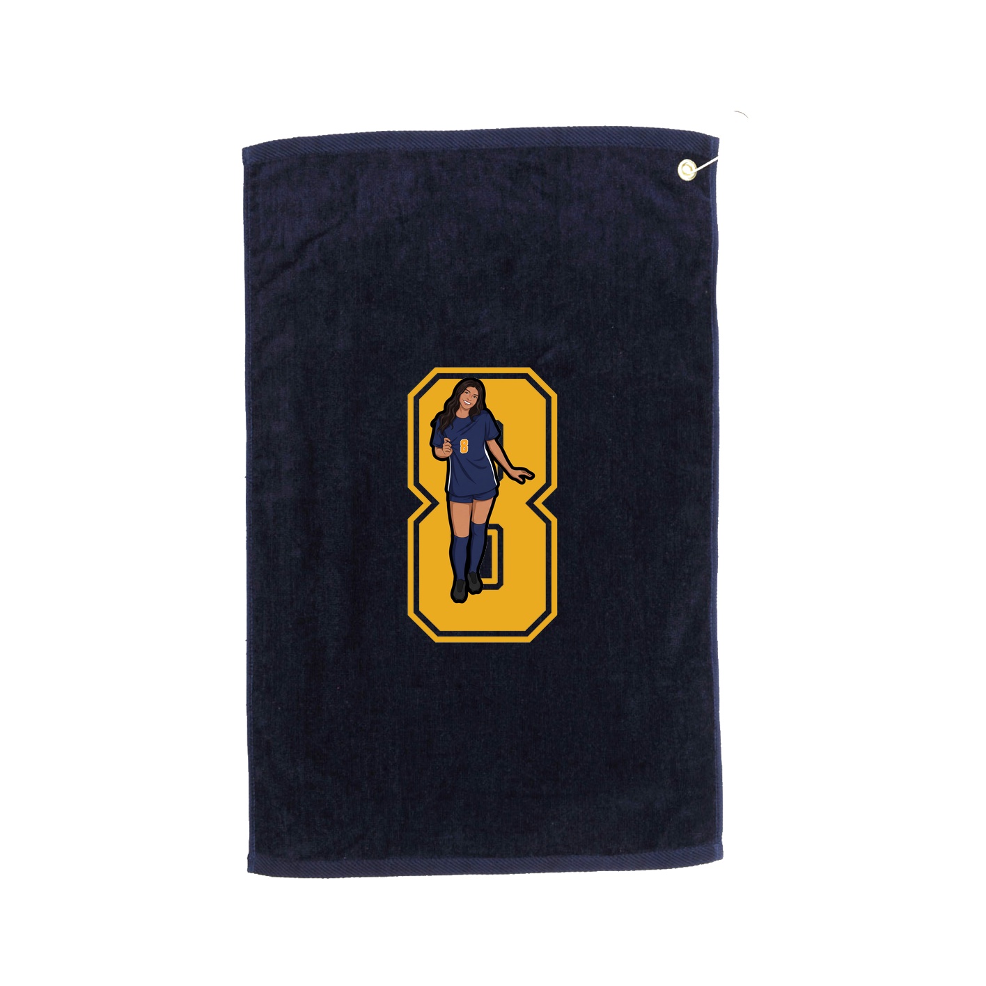 Golf Towel — Number in Navy