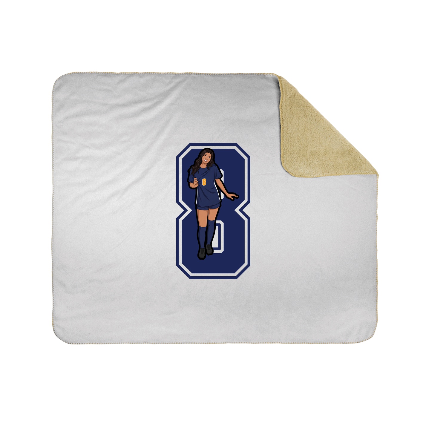 Throw Blanket — Number in White