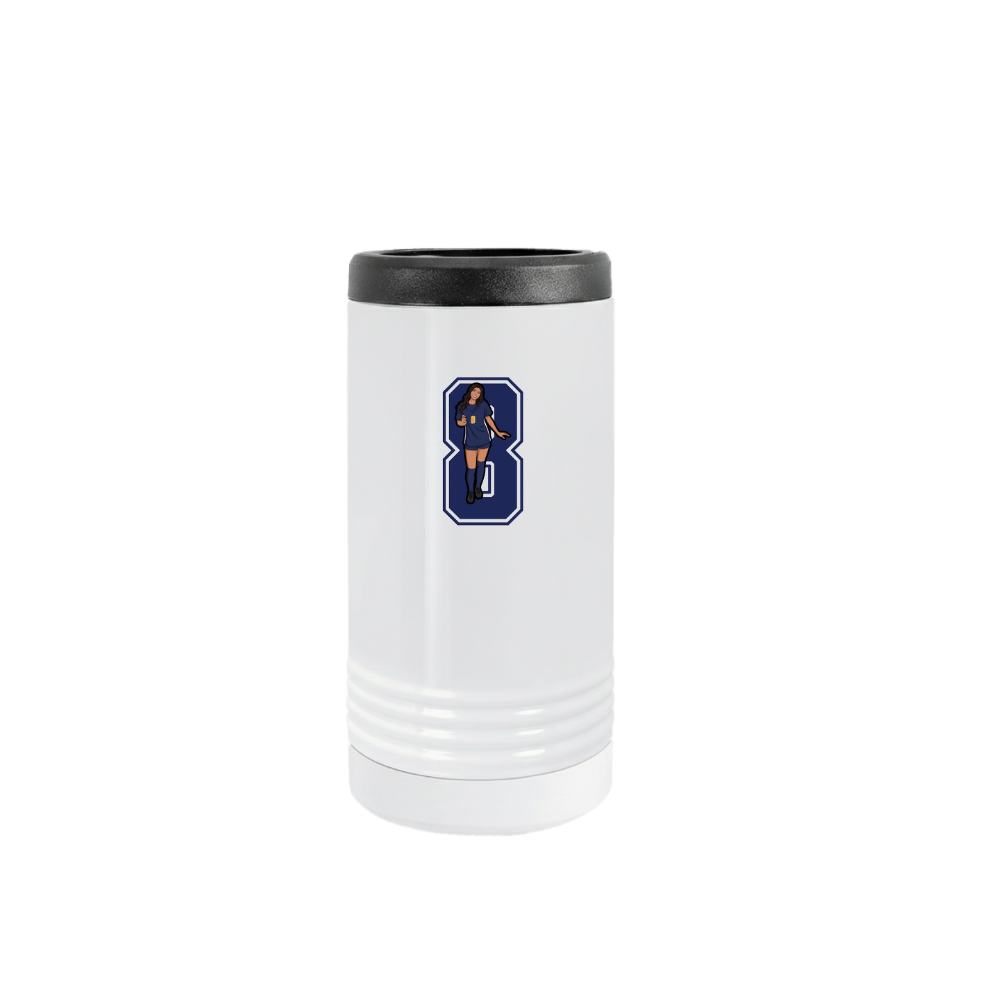 Slim Beverage Holder — Number in White