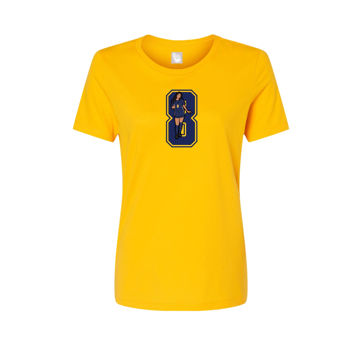Womens Tee — Number in Gold