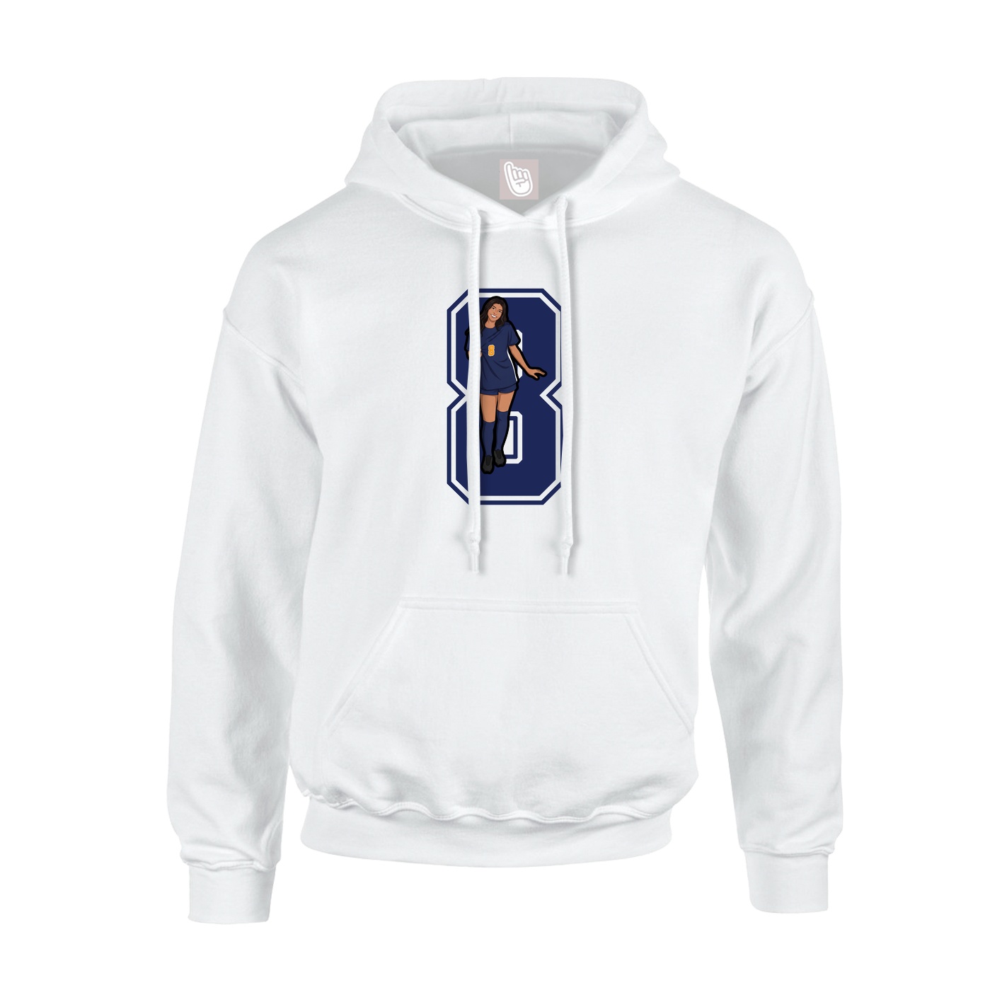 Youth Hoodie — Number in White