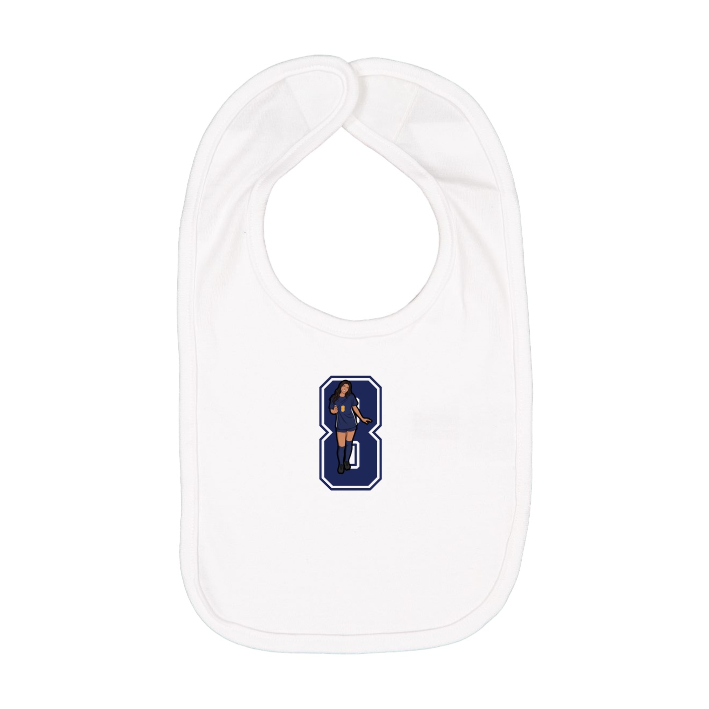 Infant Bib — Number in White