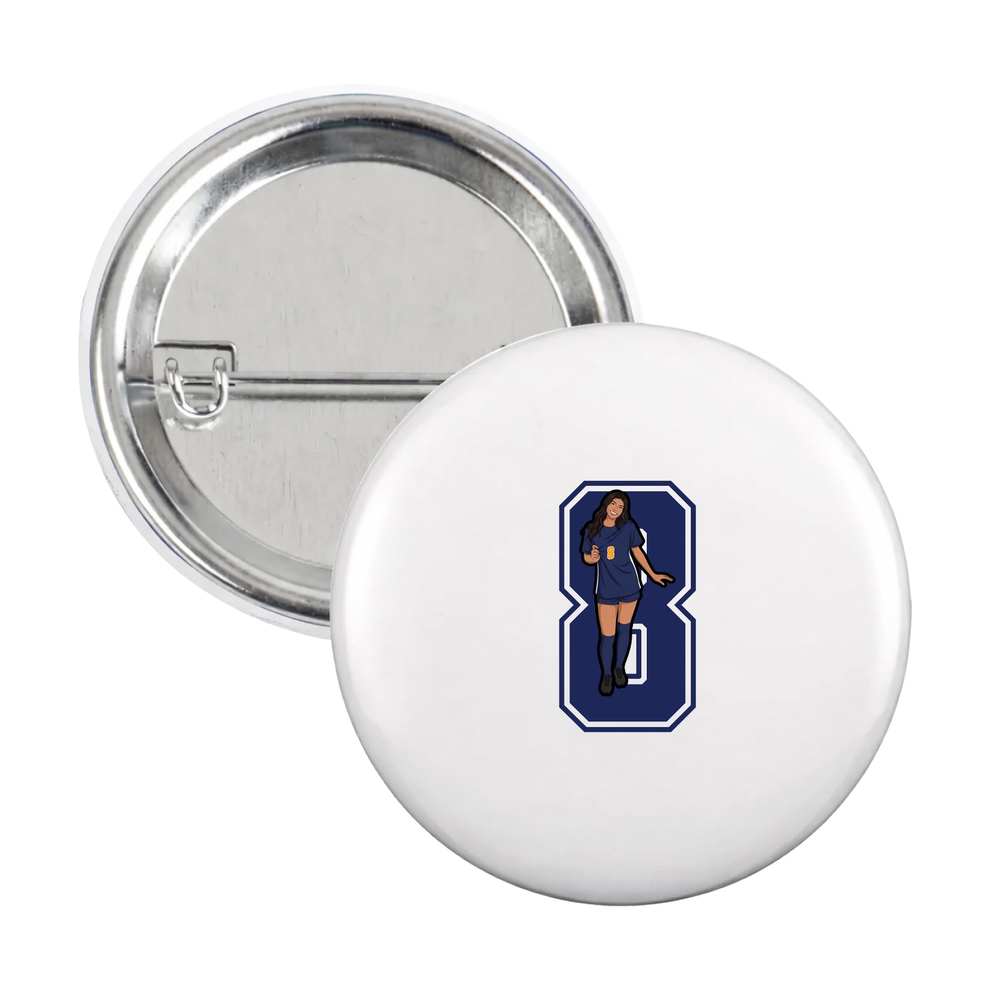 Game Day Button — Number in White
