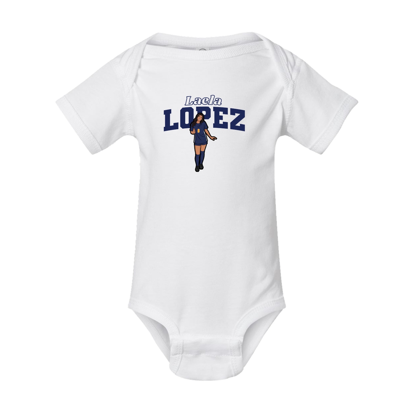 Baby Onesie — Name Arch in White