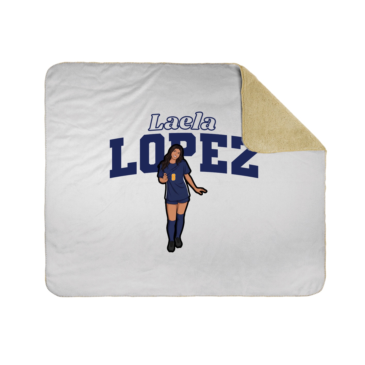 Throw Blanket — Name Arch in White