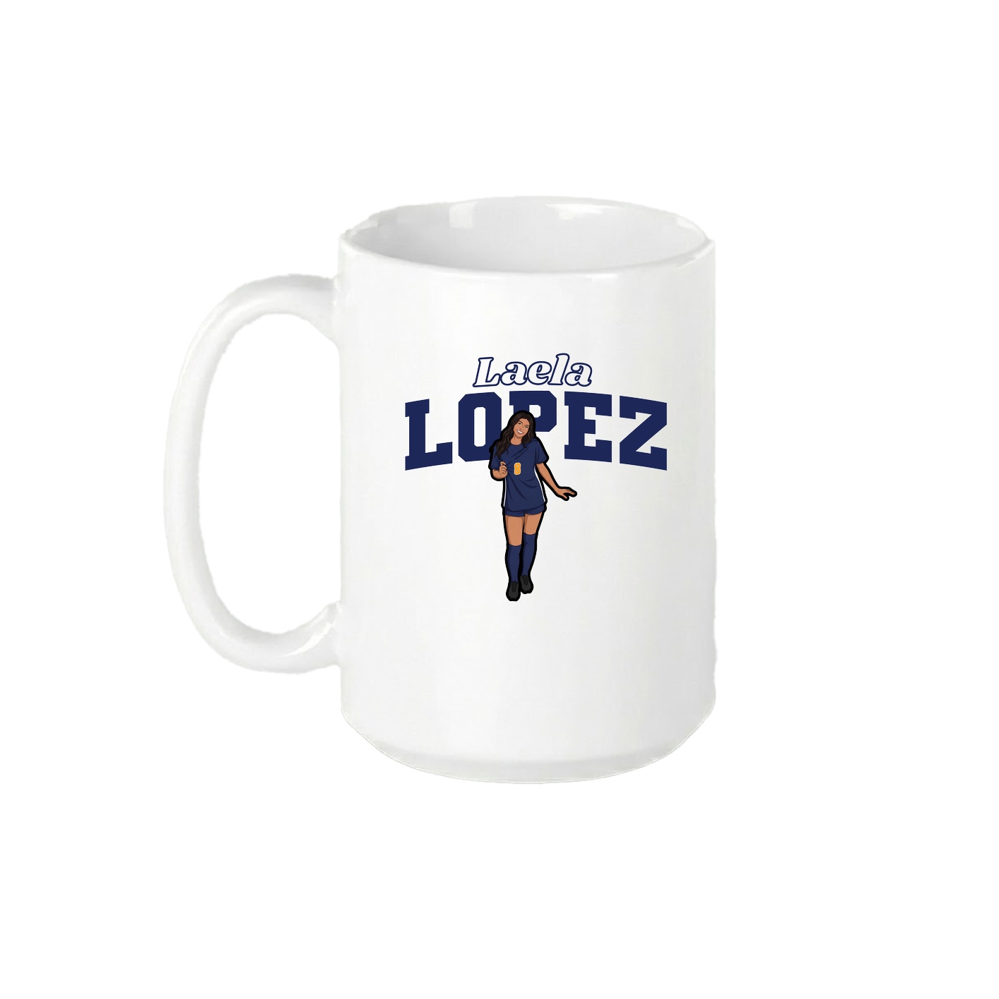 15oz Coffee Mug — Name Arch in White