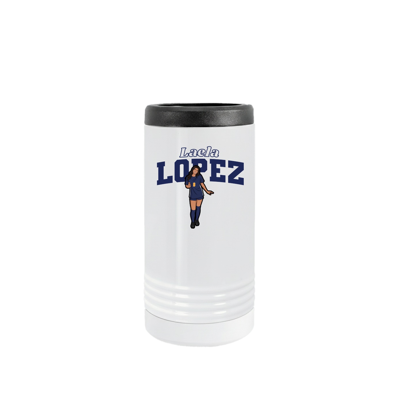 Slim Beverage Holder — Name Arch in White