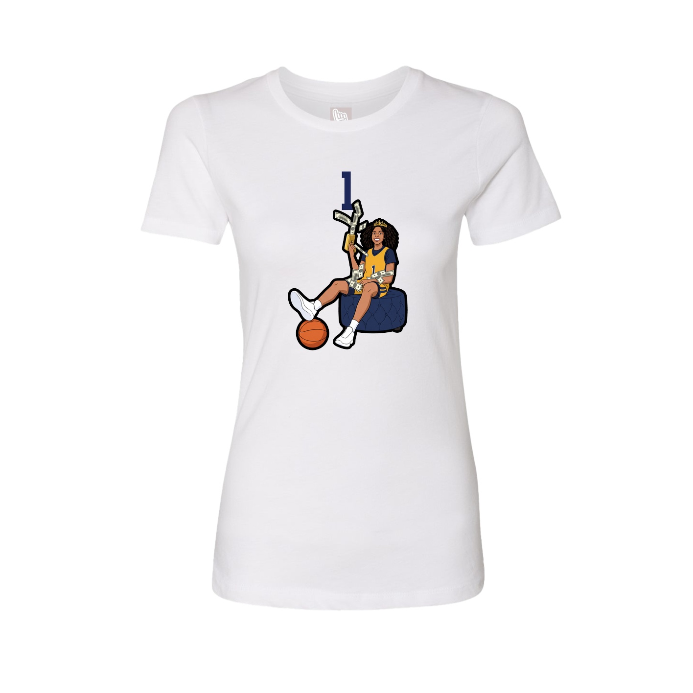Fitted Women's Tee — Number Top in White