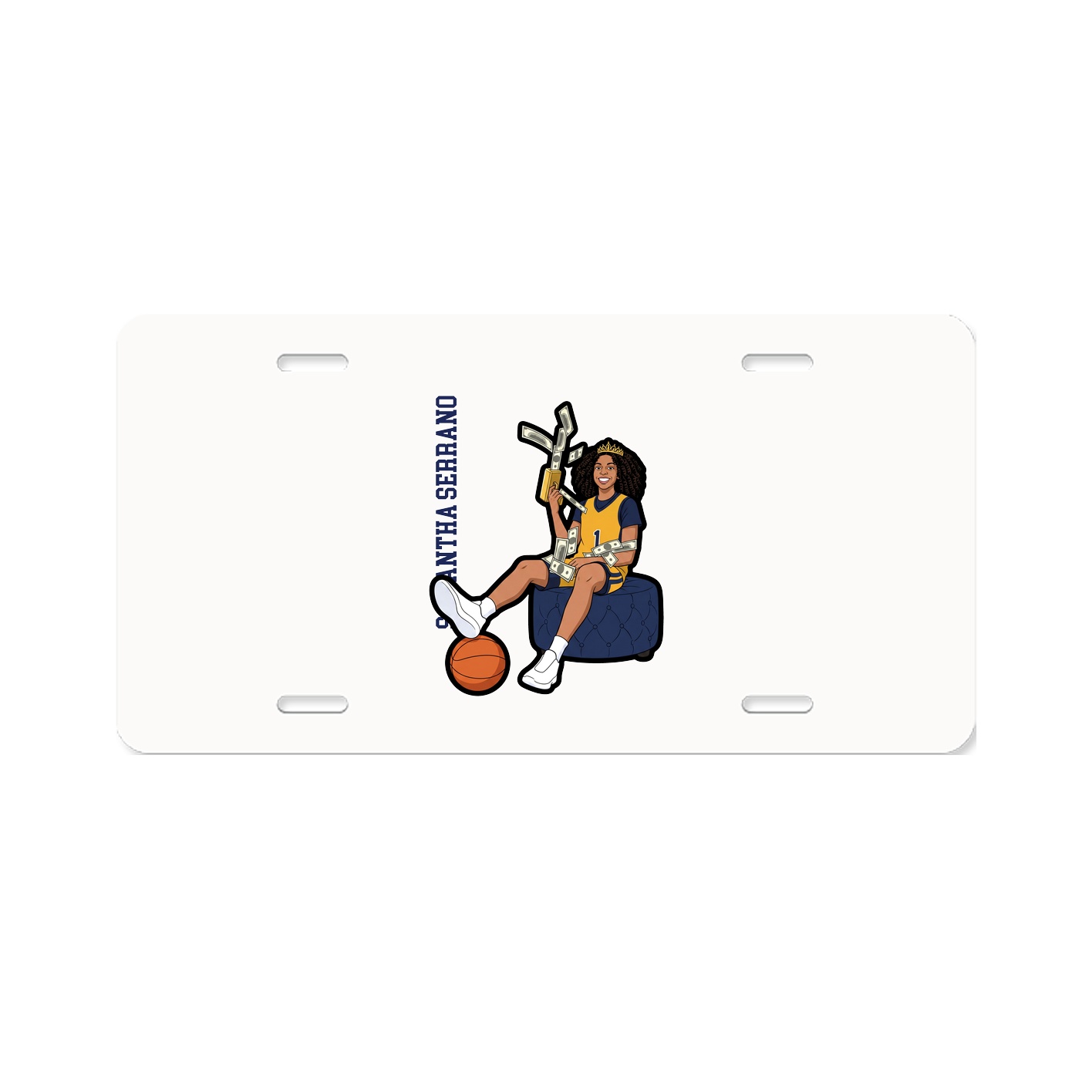 License Plate — Name Vertical in Classic