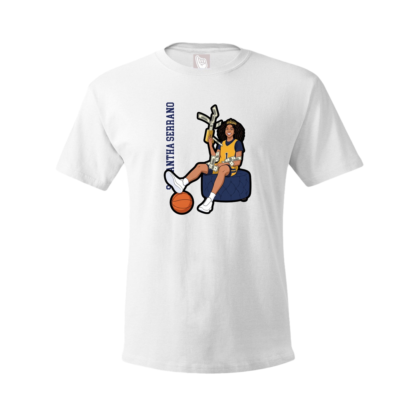 Tee — Name Vertical in White