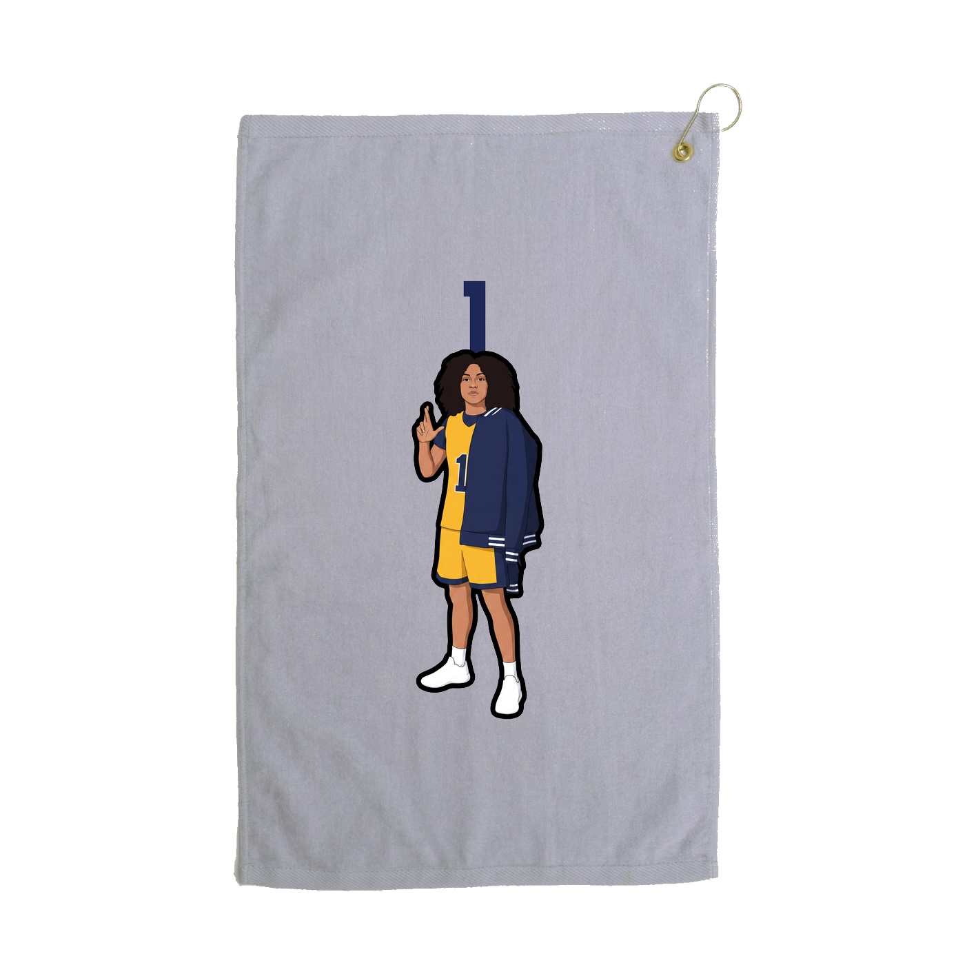 Golf Towel — Number Top in Grey