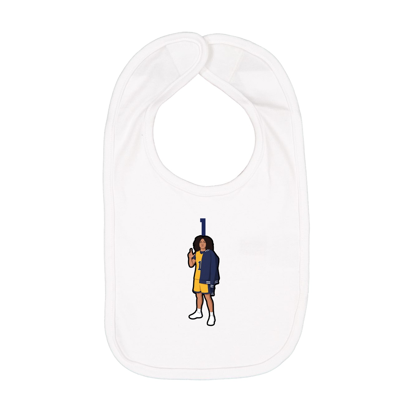 Infant Bib — Number Top in White