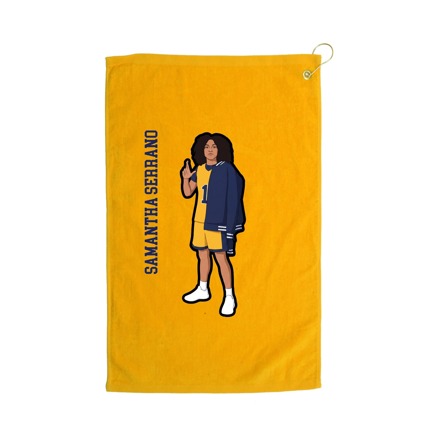 Golf Towel — Name Vertical in Gold