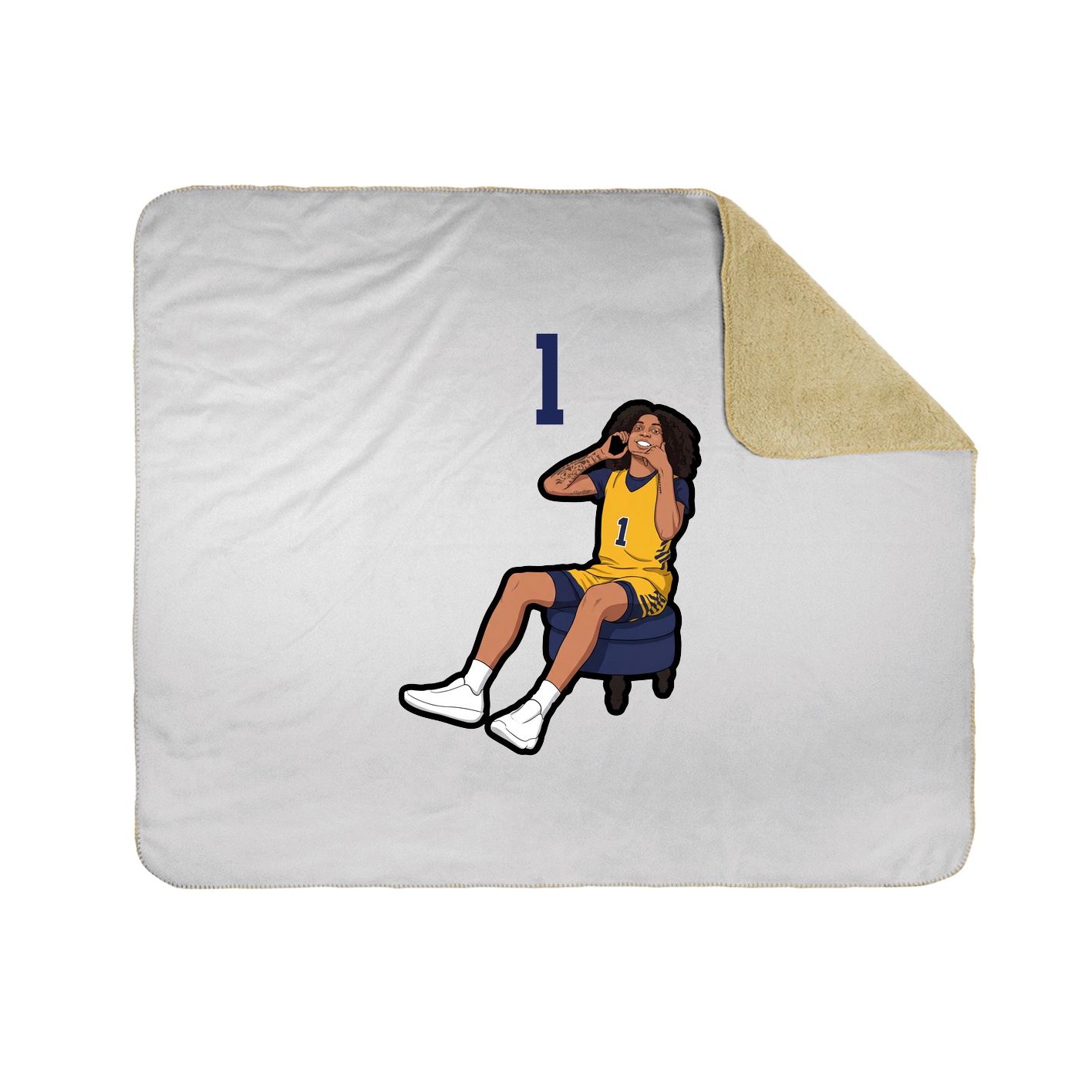 Throw Blanket — Number Top in White