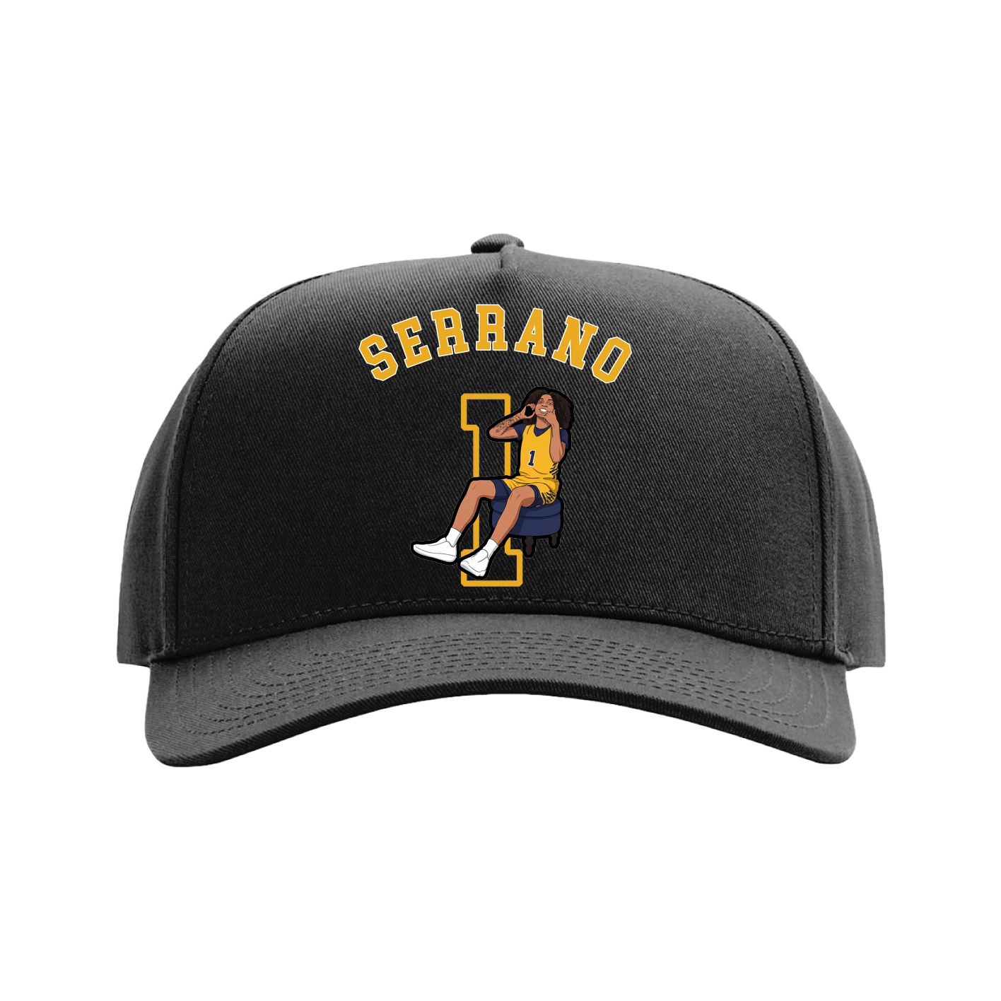 Full Fabric Five-Panel Champ Cap — Shirsey Arch in Black
