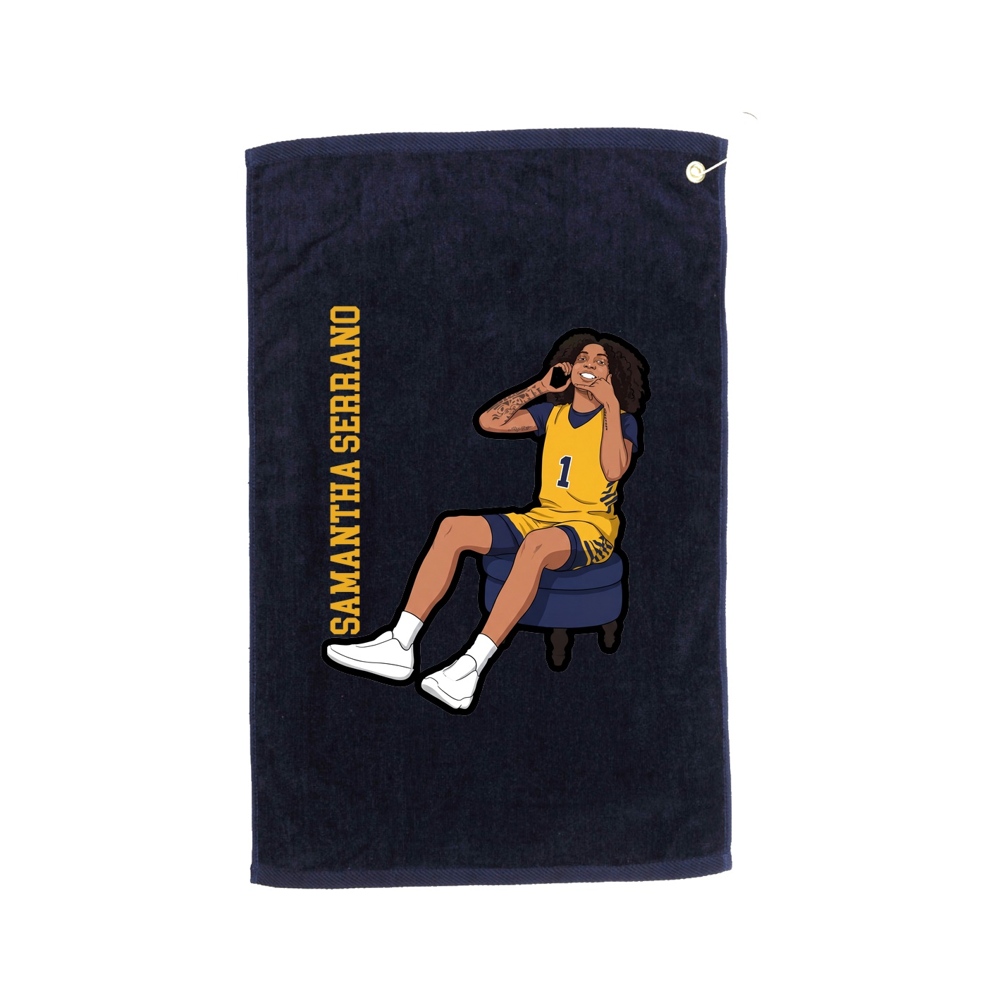 Golf Towel — Name Vertical in Navy