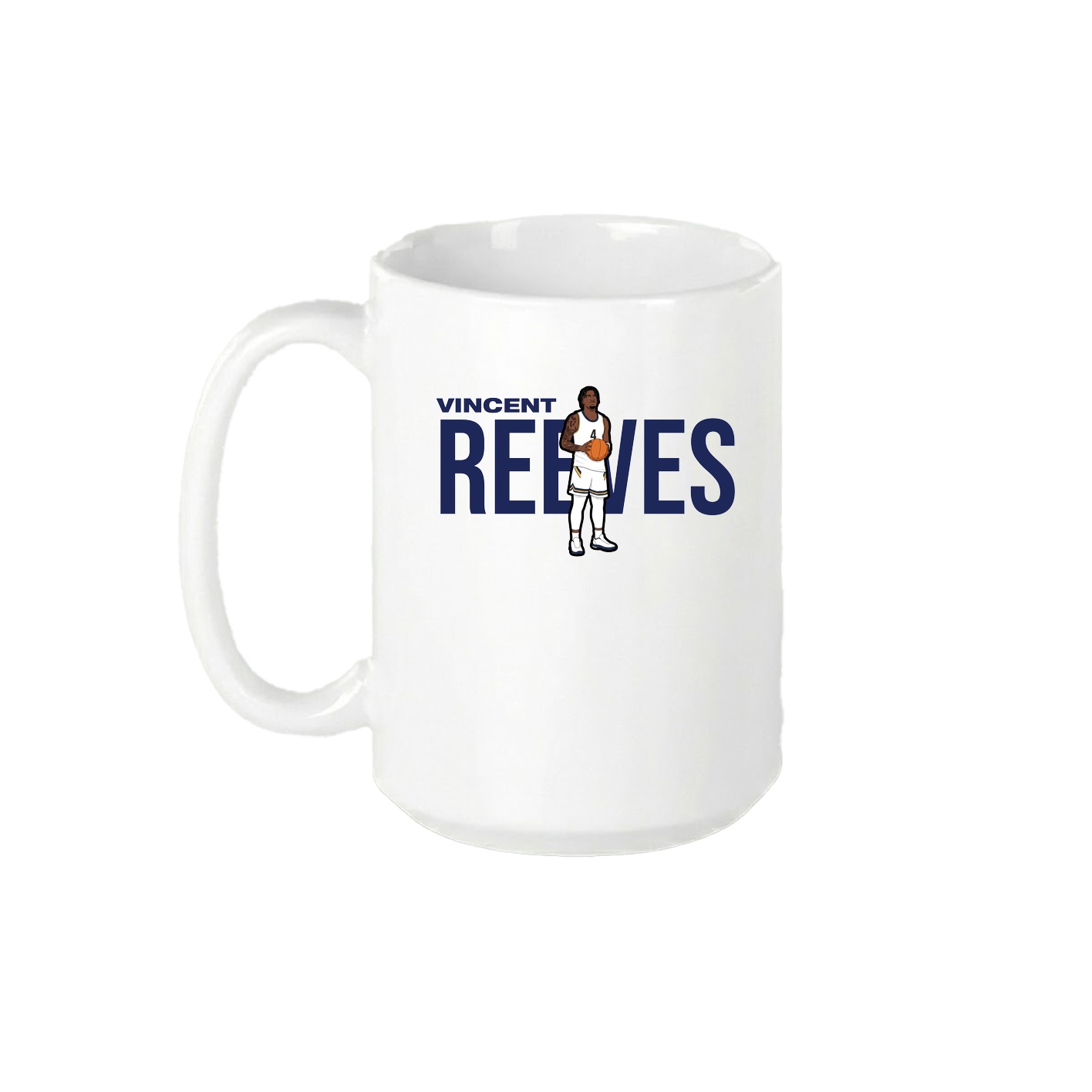 15oz Coffee Mug — Player Name in White