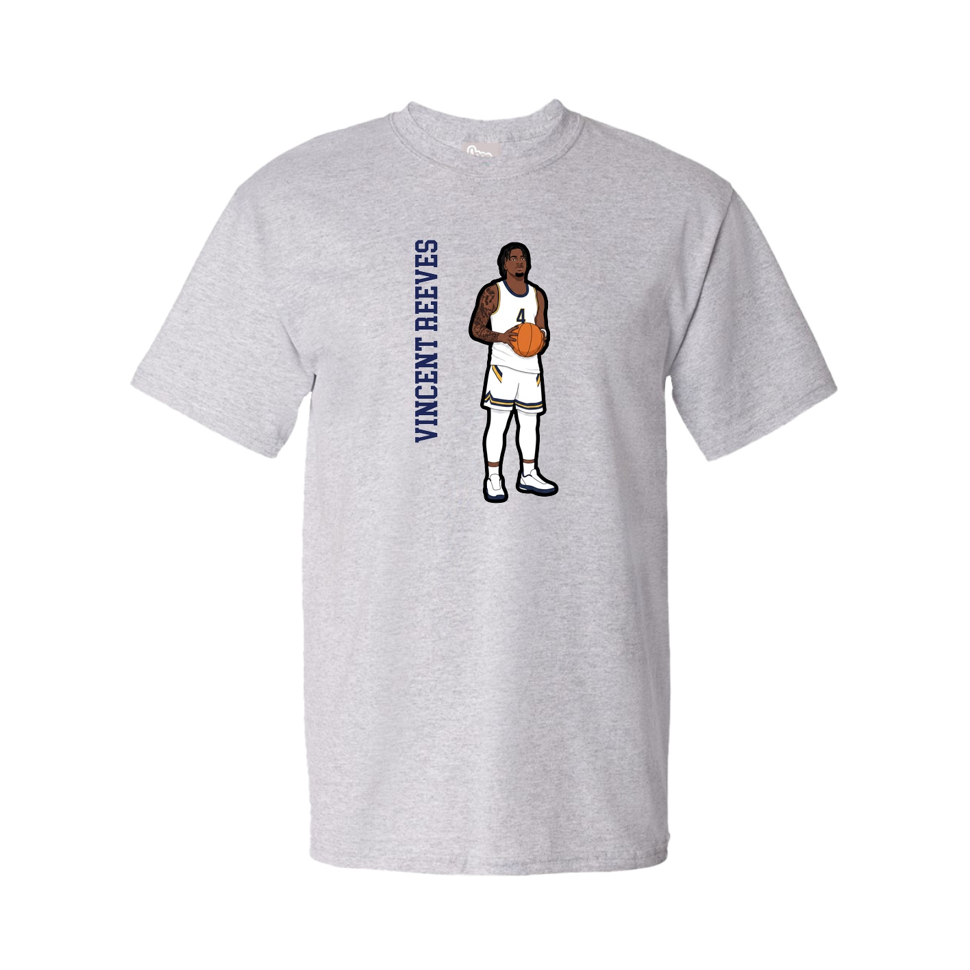 Tee — Name Vertical in Grey