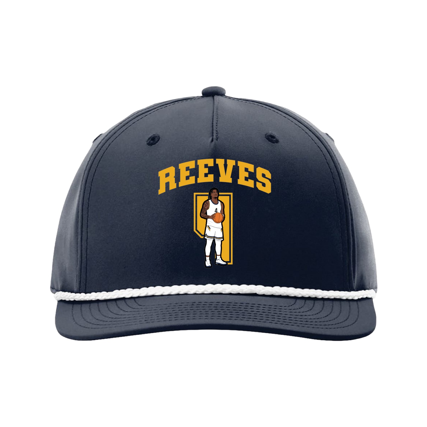 Five-Panel Classic Rope Cap — Number in Navy
