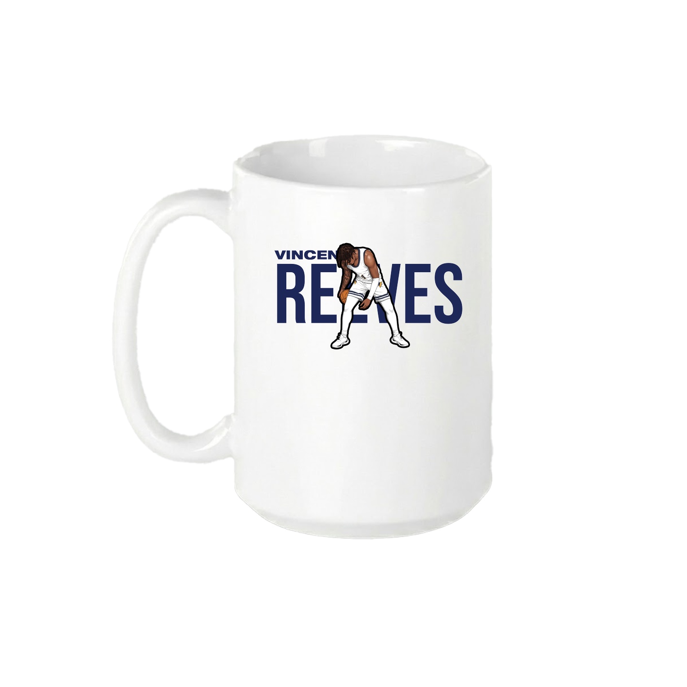 15oz Coffee Mug — Player Name in White