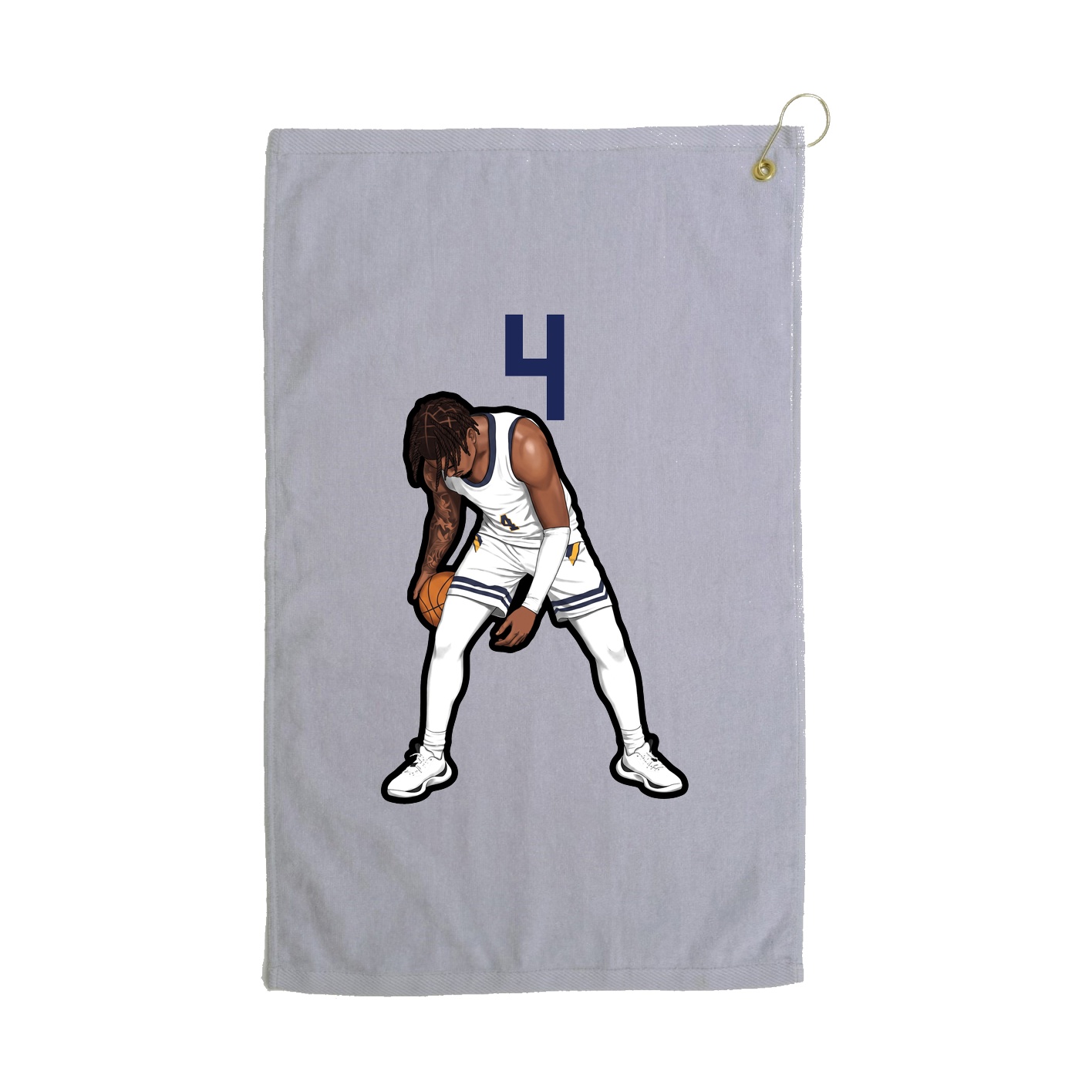 Golf Towel — Number Top in Grey