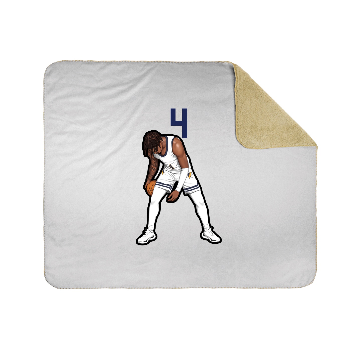 Throw Blanket — Number Top in White