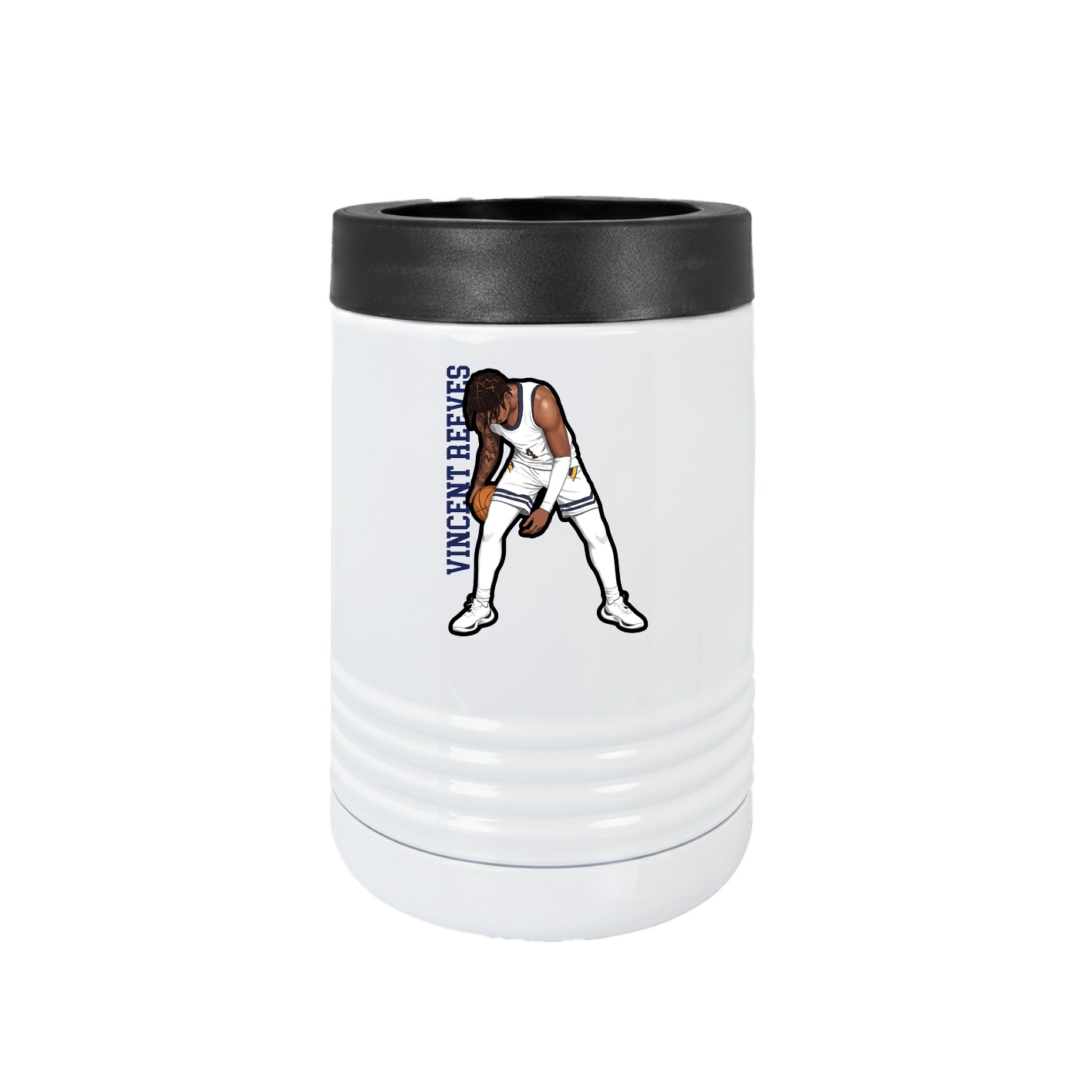 Beverage Holder — Name Vertical in White