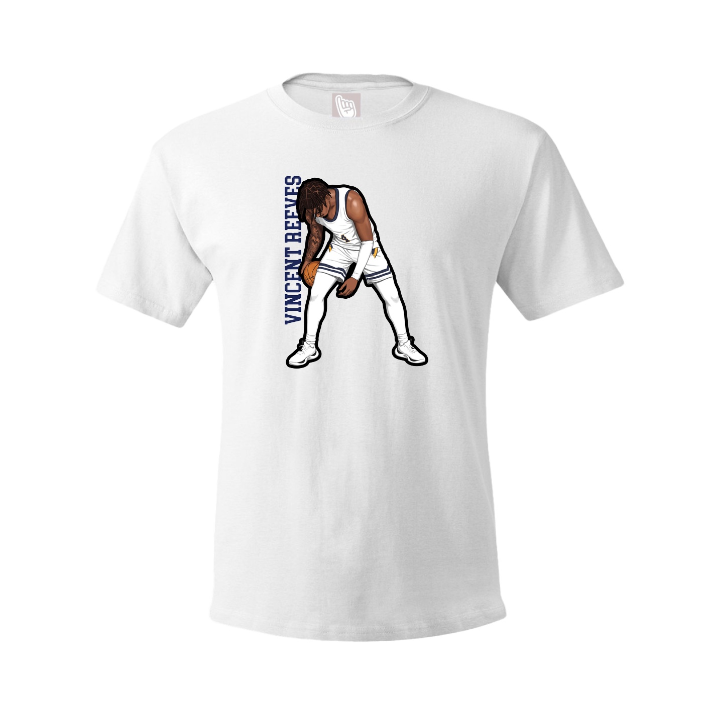 Youth Tee — Name Vertical in White