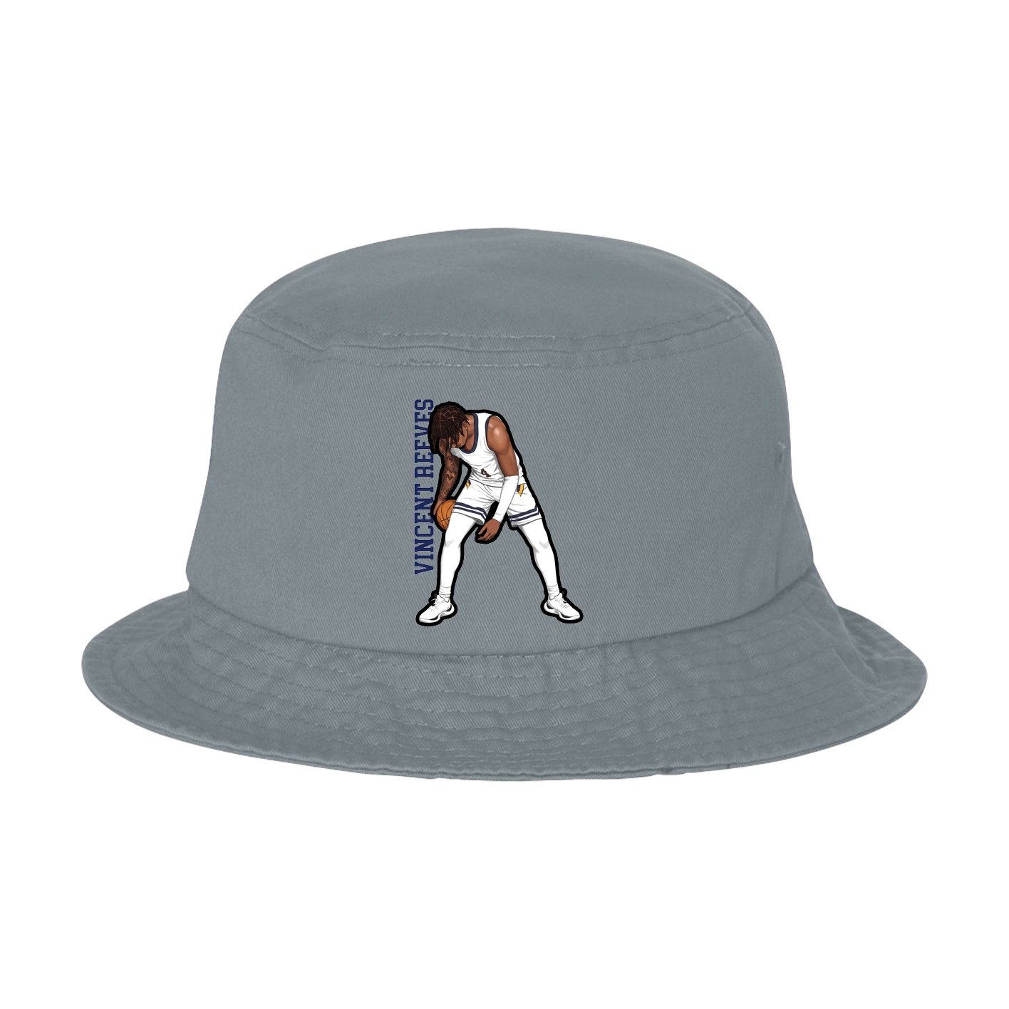 Bucket Cap — Name Vertical in Grey