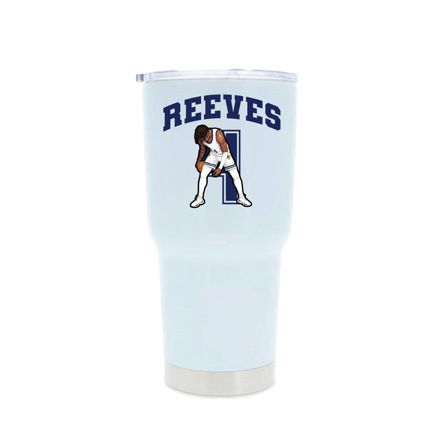30oz Stainless Steel Tumbler — Number in White