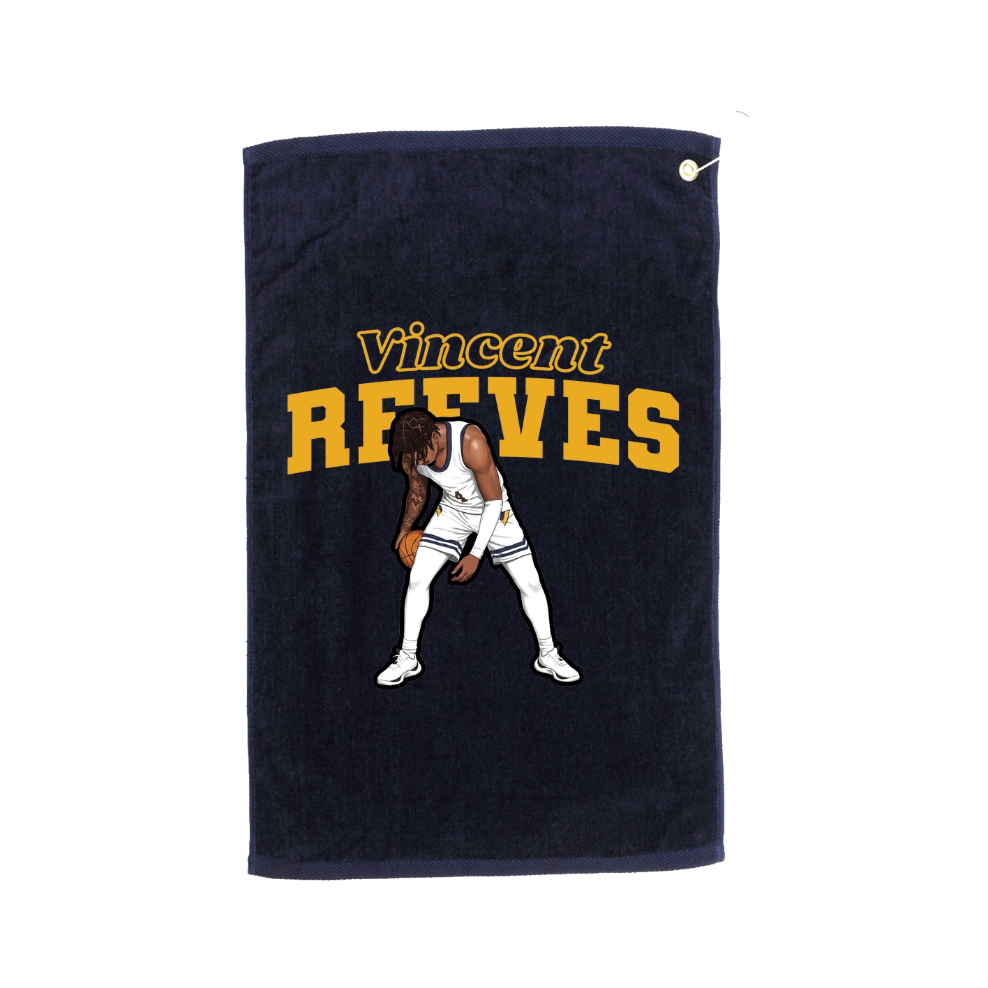 Golf Towel — Name Arch in Navy