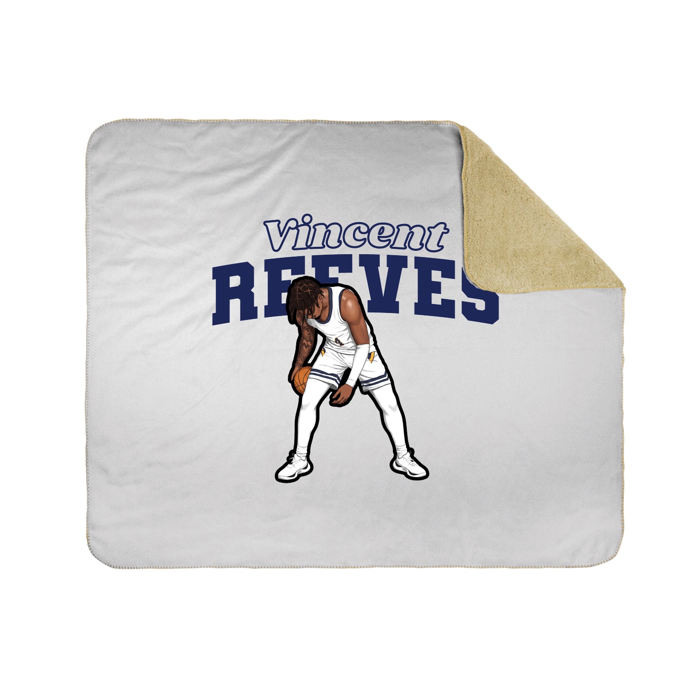 Throw Blanket — Name Arch in White